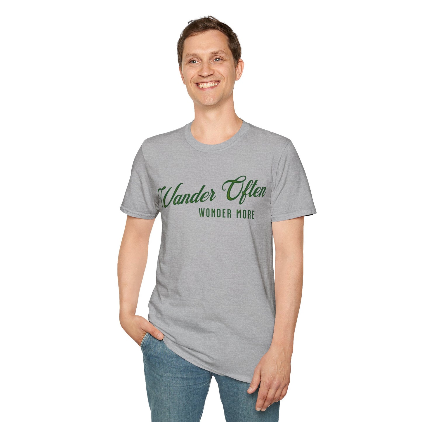 Wander Often, Wonder More Unisex Softstyle T-Shirt