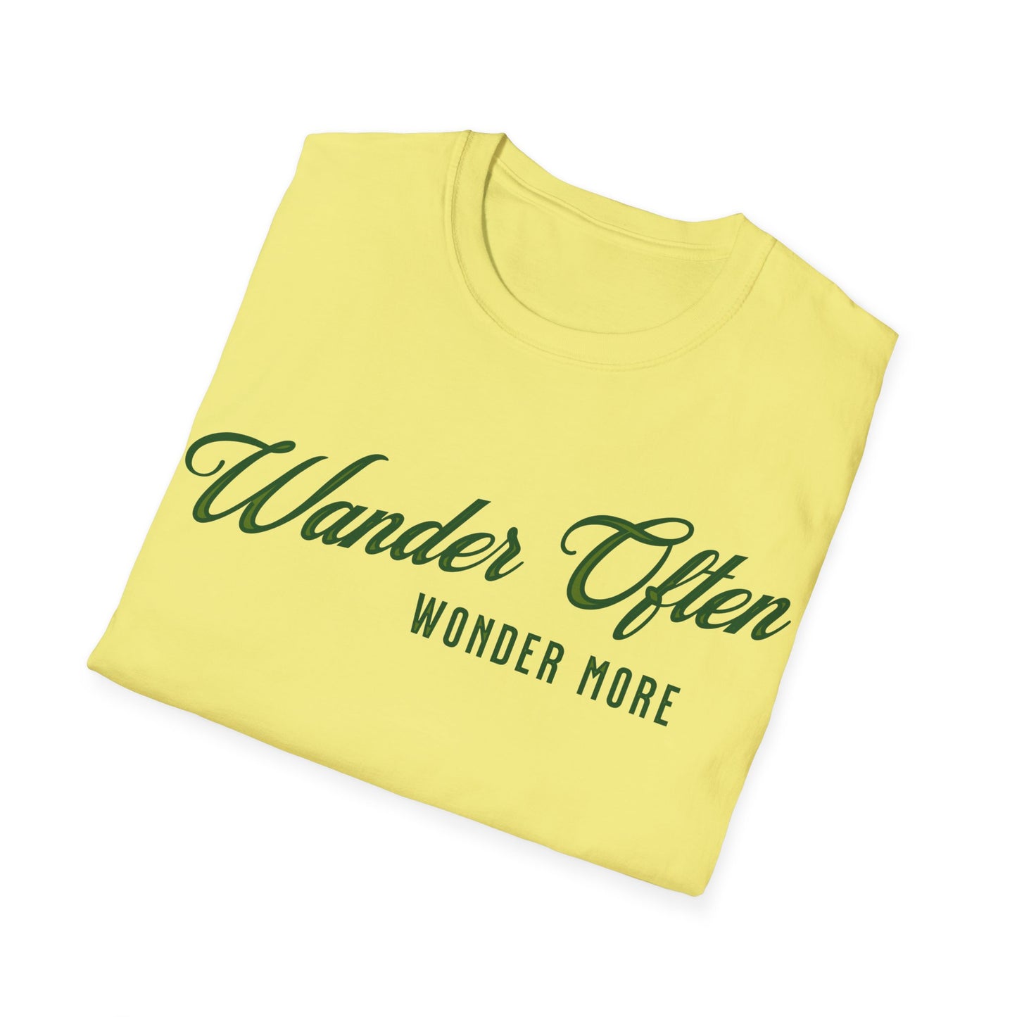 Wander Often, Wonder More Unisex Softstyle T-Shirt