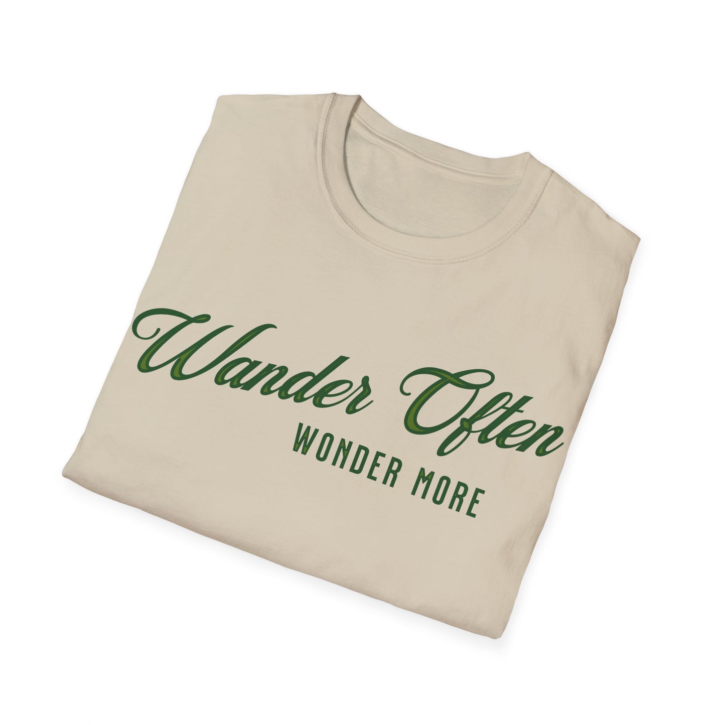 Wander Often, Wonder More Unisex Softstyle T-Shirt