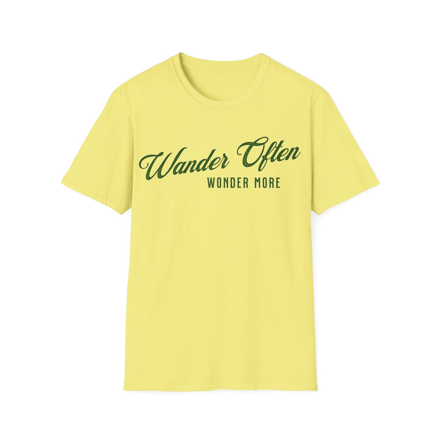 Wander Often, Wonder More Unisex Softstyle T-Shirt