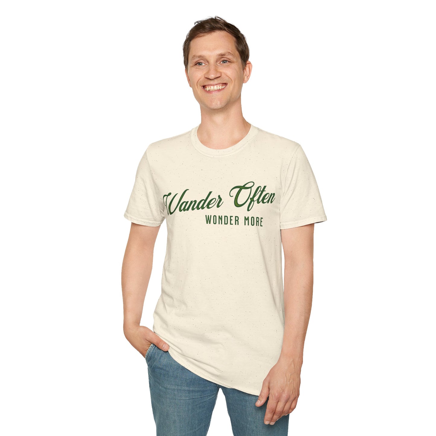 Wander Often, Wonder More Unisex Softstyle T-Shirt